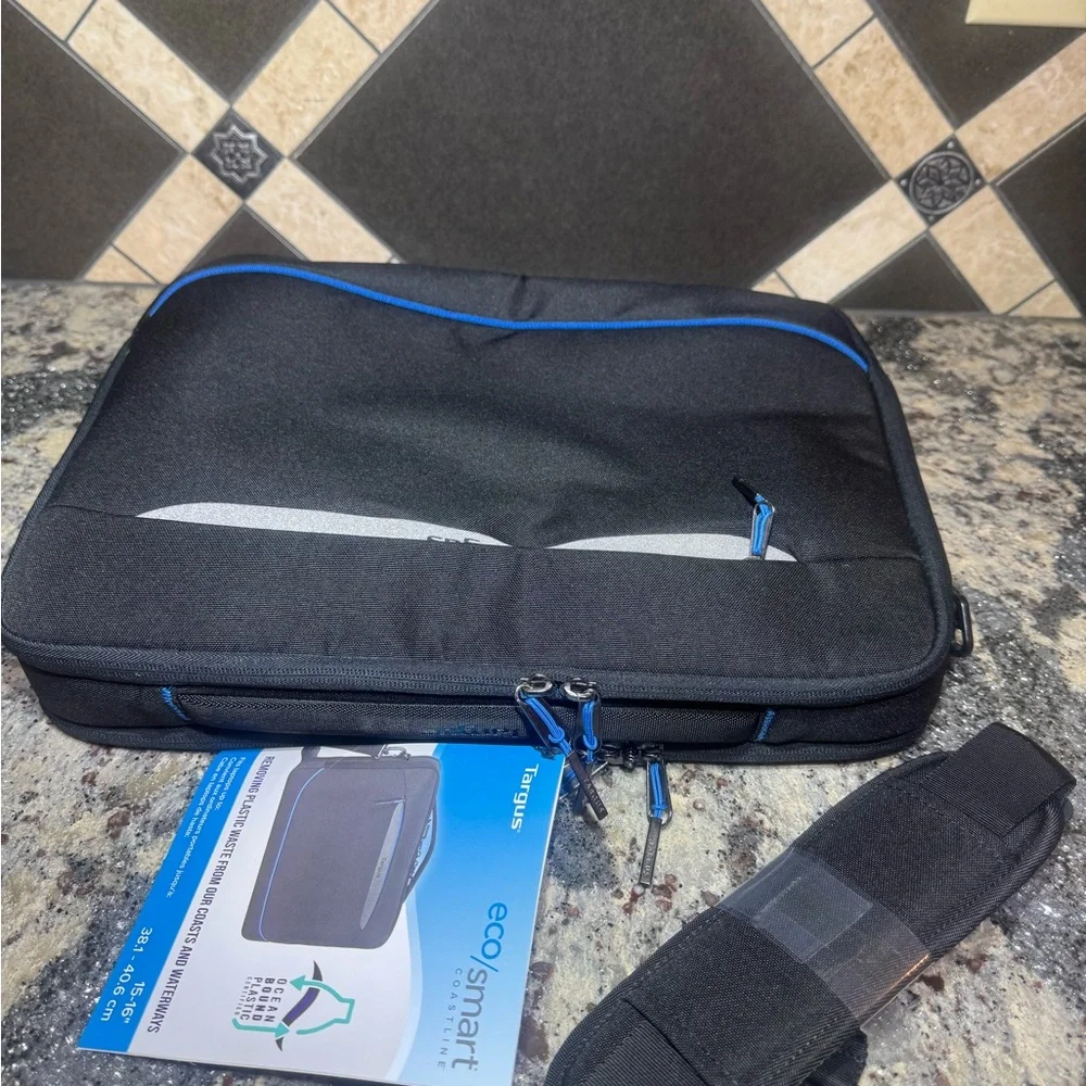 Targus Black Laptop Bag with Blue Trim